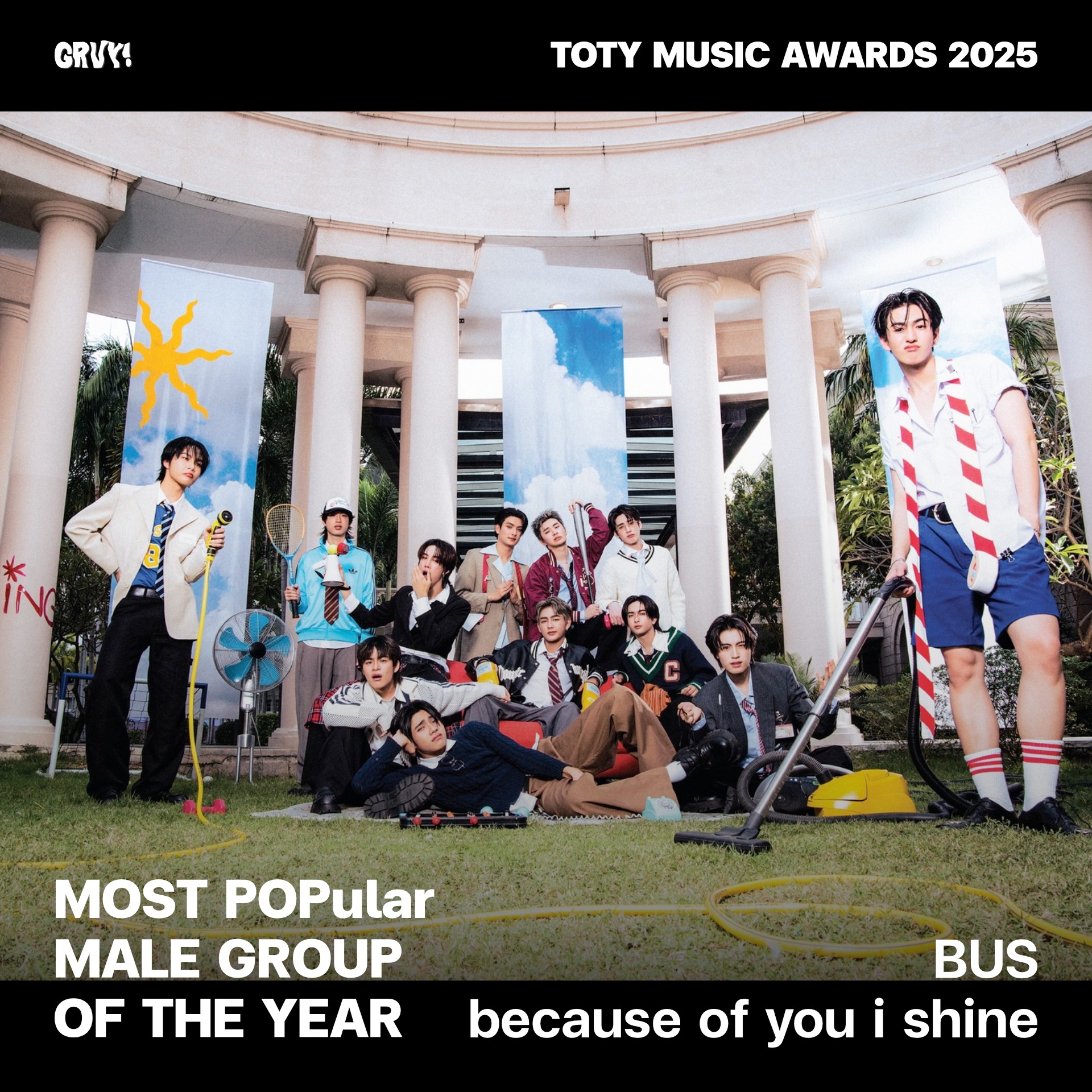 MOST POPular MALE GROUP OF THE YEAR — BUS because of you i shine